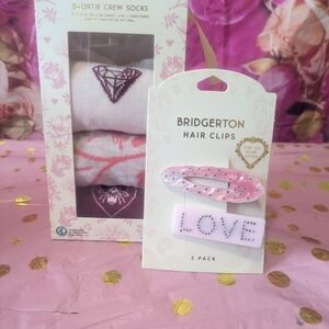 Bridgerton Pink and White Hair Clips